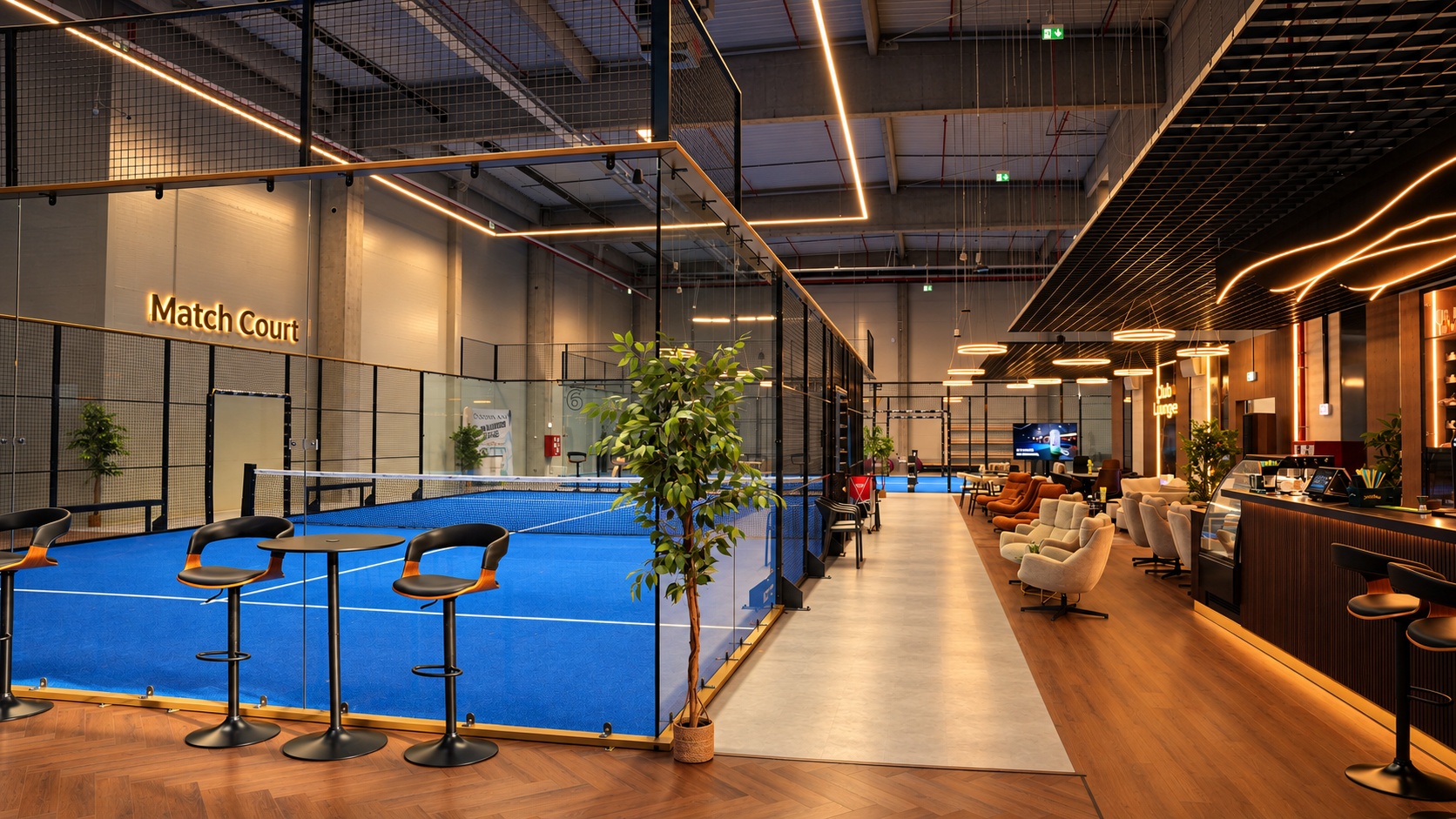 Barul și lounge-ul IN7 Club, lângă terenurile de padel